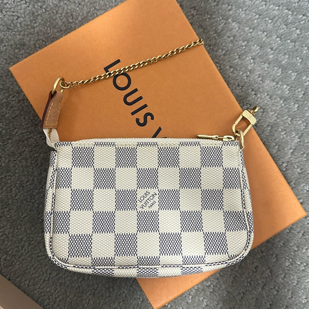 Louis Vuitton Mini Pochette in Damier Azur